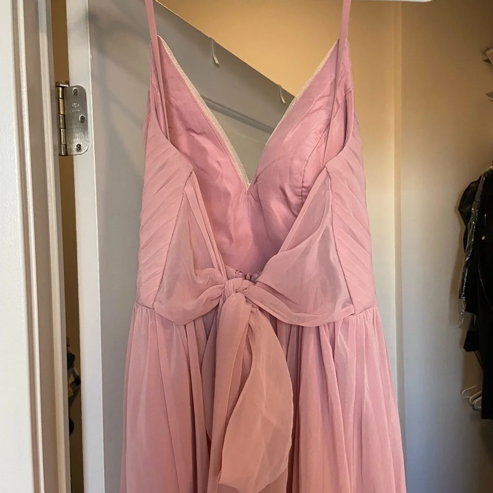 Azazie Rosette Pleated Maxi Dress bridesmaid - Picture 4 of 6